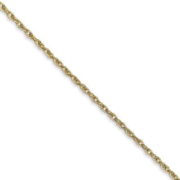 1.3mm 10k Yellow Gold Solid Baby Rope Chain Necklace, 18 Inch - Picture 1 of 8